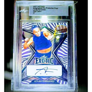 Leylah Fernandez Leaf Exotic (2022) Auto Pre-Production Proof Clear Zebra 1/1